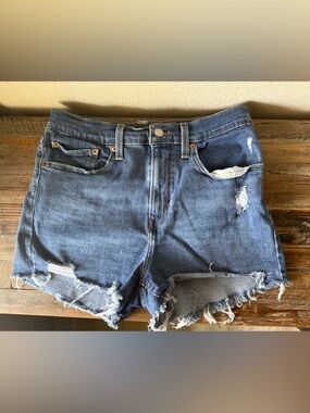 Distressed Denim High-Rise Women’s Shorts - Levi’s Size 30